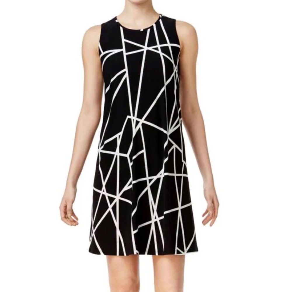 Tommy Hilfiger cats, cradle, black and white jersey shift dress